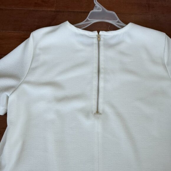 Cynthia Rowley Women's White Textured High-Low Short Sleeve Top, size Large - Picture 8 of 8